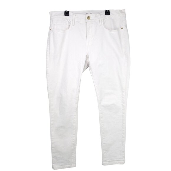Frame Le Garcon Jeans Size 28 White Cropped Summer Coastal Casual - Picture 1 of 14